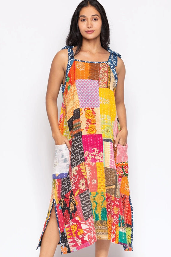 Kantha Cotton Sundress-Fiber Art Boutique