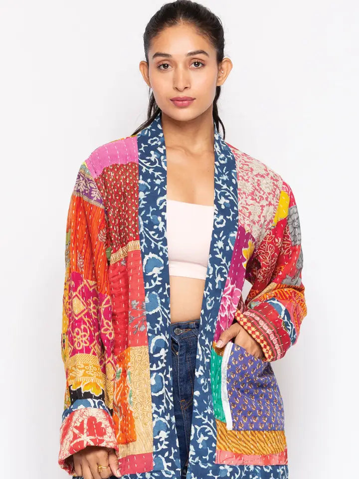 Kantha Quilted Sari Jacket
