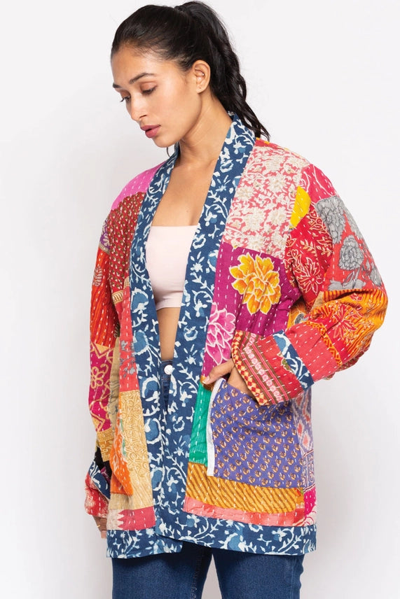 Kantha Quilted Sari Jacket